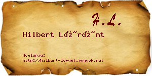 Hilbert Lóránt névjegykártya